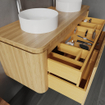 Saniclass Terra Badkamermeubelset - 120cm - 2 lades - afgeronde hoeken - topblad - sandwood (licht eiken) SW1441235