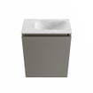 MONDIAZ TURE-DLUX Meuble de toilettes 40 cm Smoke. Lavabo EDEN Opalo position droite. Sans trou de robinet. SW1104570