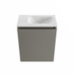 MONDIAZ TURE-DLUX Meuble toilette - 40cm - Smoke - EDEN - vasque Opalo - position droite - sans trou de robinet SW1104570