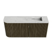 Mondiaz JOYA-DLUX 91.6cm meuble de salle de bains - arrondi gauche couleur Shadow - Vasque FAYE position Droite 1 trou de robinet couleur Opalo. SW1423006