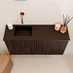 Mondiaz JOYA 80cm toiletmeubel - kleur Walnut - Wastafel FAYE positie Links Zonder kraangat kleur Urban. SW1421362