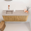 Mondiaz JOYA-DLUX Meuble de toilette 91,6cm - arrondi droit couleur Chêne - Lavabo FAYE position Gauche Sans trou de robinet couleur Saba SW1424210