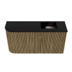 Mondiaz JOYA 81.6cm meuble de toilette - arrondi gauche couleur Dusk - Vasque FAYE position Droite 1 trou de robinet couleur Urban. SW1421688