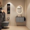 MONDIAZ TURE-DLUX Meuble toilette - 80cm - Smoke - EDEN - vasque Lava - position centrale - 1 trou de robinet SW1104098