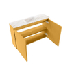 MONDIAZ TURE-DLUX Meuble toilette - 80cm - Ocher - EDEN - vasque Frappe - position centrale - sans trou de robinet SW1102868