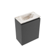 MONDIAZ TURE-DLUX Meuble WC 40 cm Dark Grey. EDEN lavabo Frappe position milieu. Sans trou de robinet. SW1102711