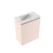 MONDIAZ TURE-DLUX Meuble de toilette 40 cm Rosee. Lavabo EDEN Ostra position gauche. Sans trou de robinet. SW1105013