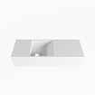 Mondiaz TYNE fontein - 60x23x12cm - wasbak links - 0 kraangaten - solid surface Talc mat SW704673