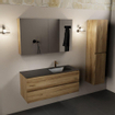 Mondiaz AIVY Ensemble de meuble - 120x45x50cm - 1 trou de robinet - 1 vasque Urban Solid surface - Droite - 2 tiroirs - avec miroir - Melamine Chai SW892414