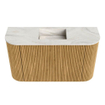 Mondiaz JOYA-DLUX 73.2cm meuble de salle de bains WC - arrondis gauche et droite couleur Oak - Vasque FAYE position Milieu Sans trou de robinet couleur Ostra. SW1422247