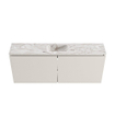 MONDIAZ TURE-DLUX Meuble toilette - 120cm - Linen - EDEN - vasque Glace - position centrale - 1 trou de robinet SW1103386