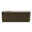 Mondiaz JOYA-DLUX 111.6cm toiletmeubel - ronding rechts kleur Shadow - Wastafel FAYE positie Links Zonder kraangat kleur Arena. SW1424835