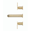 Crosswater Union Wastafelkraan inbouw - inclusief inbouwdeel - 3-gats - wandgemonteerd - geborsteld messing Hendel SW968271
