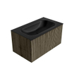 Mondiaz KURVE Ensemble meuble de salle de bains - 80x46x40cm - 1 tiroir - lavabo solid surface - central - 1 trou de robinet - Shadow SW1414189