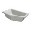 Xenz Society Baignoire d'angle - 160x90x53 - bonde au milieu - Gauche - acrylique - blanc mat SW103342