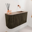 Mondiaz JOYA-DLUX 71.6cm toiletmeubel - ronding links kleur Shadow - Wastafel FAYE positie Rechts Zonder kraangat kleur Arena. SW1424825