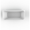 ZEZA Grand Baignoire semi-îlot - 180x80x58cm - avec une bonde- acrylique - blanc brillant SW1030591