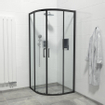FugaFlow Boutry Quick Fit Douchecabine - kwartrond - 90x90x195cm - helder glas - anti kalk - mat zwart SW999910
