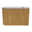 Mondiaz JOYA-DLUX 61.6cm toiletmeubel - ronding links kleur Oak - Wastafel FAYE positie Rechts Zonder kraangat kleur Glace. SW1421987