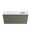 MONDIAZ TURE-DLUX Meuble toilette - 100cm - Army - EDEN - vasque Ostra - position droite - 1 trou de robinet SW1104735