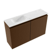 MONDIAZ TURE-DLUX Meuble toilette - 80cm - Rust - EDEN - vasque Opalo - position gauche - sans trou de robinet SW1104505