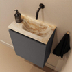 MONDIAZ TURE-DLUX Meuble toilette - 40cm - Dark Grey - EDEN - vasque Frappe - position droite - sans trou de robinet SW1102760