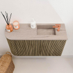 Mondiaz JOYA-DLUX Meuble de toilette 71,6cm - arrondi gauche couleur Dusk - Vasque FAYE position Droite 1 trou de robinet couleur Saba. SW1426079