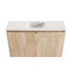 MONDIAZ TURE-DLUX Meuble toilette - 80cm - Washed Oak - EDEN - vasque Ostra - position centrale - sans trou de robinet SW1105185