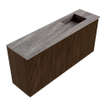 Mondiaz JOYA-DLUX 90cm meuble de toilette - couleur Walnut - Lavabo FAYE position Droite Sans trou de robinet couleur Oza SW1424582