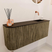Mondiaz JOYA 101.6cm meuble de toilette - arrondi gauche couleur Dusk - Vasque FAYE position Droite Sans trou de robinet couleur Urban SW1421678