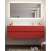 Mondiaz VICA ensemble de meuble de salle de bain - 150cm - meuble sous-vasque fire - 4 tiroirs - lavabo cloud droite - 1 trou de robinet - version XL 60cm haut SW1090883