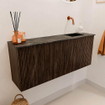 Mondiaz JOYA-DLUX 100cm meuble de salle de bains - couleur Walnut - Vasque FAYE position Droite Sans trou de robinet couleur Lava. SW1422450