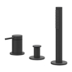 IVY Bond Robinet de bain sur gorge - 3 voies - melangeur - douchette extractible - sans bec - Noir mat PED SW1031115