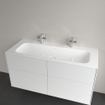 Villeroy & Boch Finion Lavabo pour meuble 120x50cm avec 2x1 trou pour robinetterie ceramic+ sans trop-plein blanc SW106532