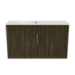 Mondiaz JOYA 70cm meuble de toilette - couleur Shadow - Lavabo FAYE position Gauche Sans trou de robinet couleur Talc. SW1421403