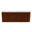 Mondiaz JOYA-DLUX Meuble de toilette 111.6cm - arrondi droit couleur Ruby - Lavabo FAYE position Gauche Sans trou de robinet couleur Frappe SW1423504