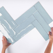 Terravito Pavero carreau mural - 7,5x30cm - Rectangle - 8,6mm - Sky brillant SW359839