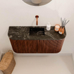 Mondiaz JOYA-DLUX 83.2cm toiletmeubel - ronding links en rechts kleur Ruby - Wastafel FAYE positie Midden Zonder kraangat kleur Lava. SW1423652