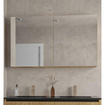 Adema Holz Ensemble de meuble - 120cm - 2 vasques en céramique Blanc - sans trous de robinet - 1 tiroir - avec armoire de toilette - Caramel (bois) SW857545