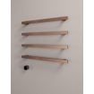 Hotbath &MORE Radiateur sèche-serviettes - 80x76cm - carré - 4 barres - horizontal - avec interrupteur - cuivre brossé PVD SW1245766