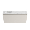 MONDIAZ TURE-DLUX Meuble toilette - 100cm - Linen - EDEN - vasque Opalo - position gauche - sans trou de robinet SW1104447