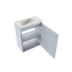 MONDIAZ TURE-DLUX Meuble toilette - 40cm - Clay - EDEN - vasque Ostra - position gauche - sans trou de robinet SW1104777