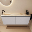 MONDIAZ TURE-DLUX Meuble toilette - 120cm - Cale - EDEN - vasque Frappe - position gauche - 1 trou de robinet SW1102688