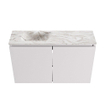 MONDIAZ TURE-DLUX Meuble toilette - 80cm - Cale - EDEN - vasque Glace - position gauche - 1 trou de robinet SW1103151