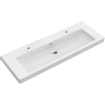Villeroy & Boch Subway 2.0 lavabo-meuble - 130x47cm - avec 2 trous de robinet avec trop-plein blanc 1024052