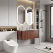 Saniclass Terra vasque pour meuble de salle de bains - 121x46x1,2cm - coins arrondis - 2 vasques - 2 trous de robinet - solid surface - blanc mat SW1418387