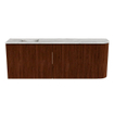 Mondiaz JOYA-DLUX 111.6cm toiletmeubel - ronding rechts kleur Ruby - Wastafel FAYE positie Links 1 kraangat kleur Glace. SW1423631