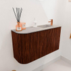 Mondiaz JOYA-DLUX 71.6cm toiletmeubel - ronding links kleur Ruby - Wastafel FAYE positie Rechts 1 kraangat kleur Glace. SW1423565