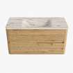 Mondiaz CIRO-DLUX Badkamermeubelset - 100x45x50cm - Solid surface wastafel Nata - 1 wasbak Midden - 1 kraangat - 2 lades - Oak SW1531430