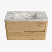 Mondiaz CIRO-DLUX Badkamermeubelset - 90x45x50cm - Solid surface wastafel Glace - 1 wasbak Midden - 1 kraangat - 2 lades - Oak SW1530824